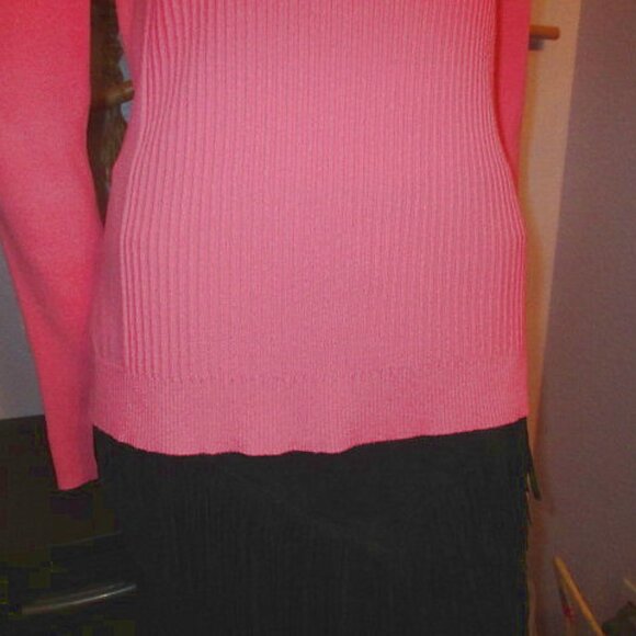 J.McLaughlin Seaspray Sweater Size M Pink Ribbed Pullover Pink Nautical Preppy - Picture 5 of 14